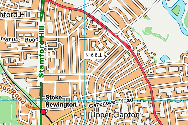 N16 6LL map - OS VectorMap District (Ordnance Survey)