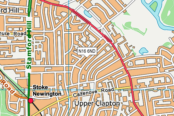 N16 6ND map - OS VectorMap District (Ordnance Survey)