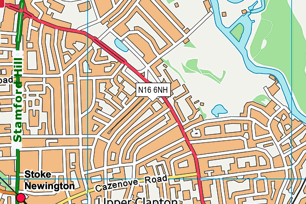 N16 6NH map - OS VectorMap District (Ordnance Survey)