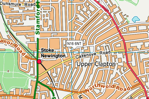 N16 6NT map - OS VectorMap District (Ordnance Survey)