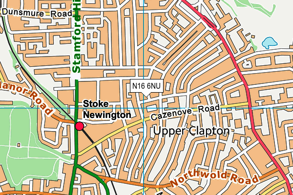 N16 6NU map - OS VectorMap District (Ordnance Survey)