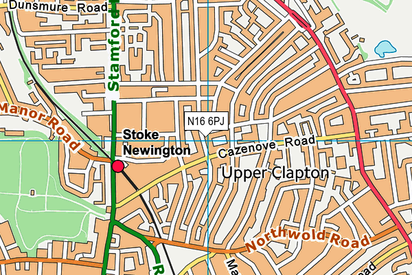 N16 6PJ map - OS VectorMap District (Ordnance Survey)