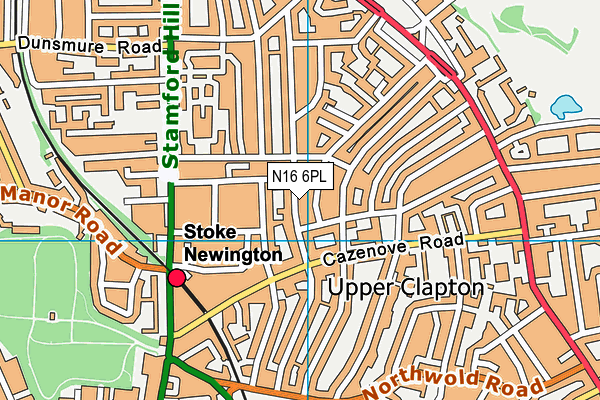N16 6PL map - OS VectorMap District (Ordnance Survey)