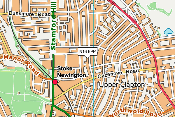 N16 6PP map - OS VectorMap District (Ordnance Survey)