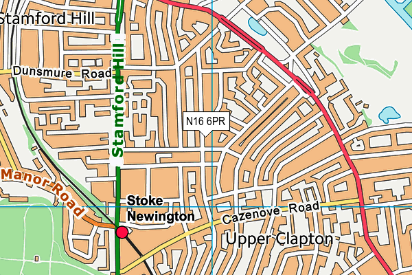 N16 6PR map - OS VectorMap District (Ordnance Survey)