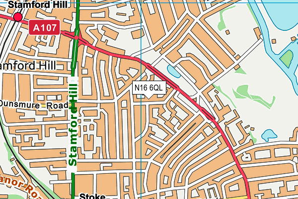 N16 6QL map - OS VectorMap District (Ordnance Survey)