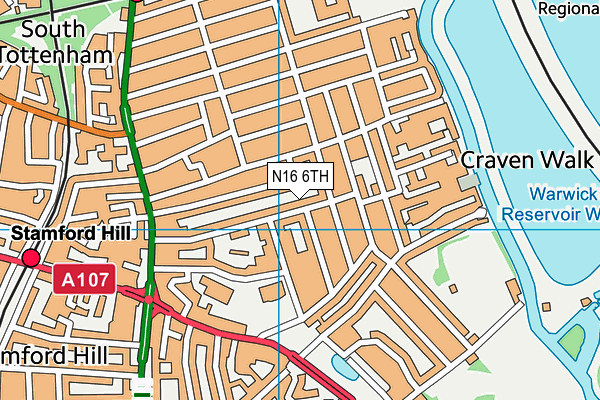 N16 6TH map - OS VectorMap District (Ordnance Survey)