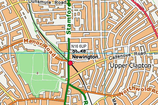 N16 6UP map - OS VectorMap District (Ordnance Survey)