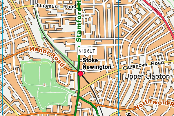 N16 6UT map - OS VectorMap District (Ordnance Survey)