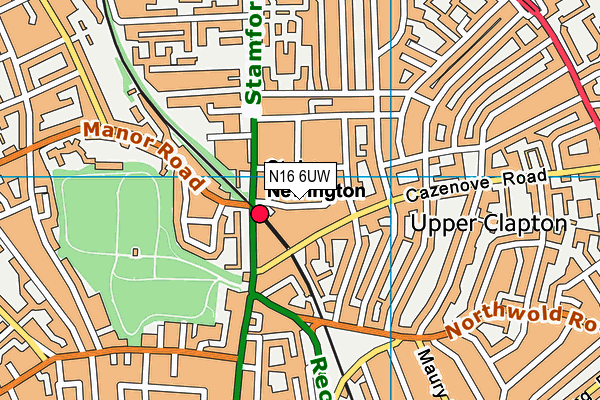 N16 6UW map - OS VectorMap District (Ordnance Survey)