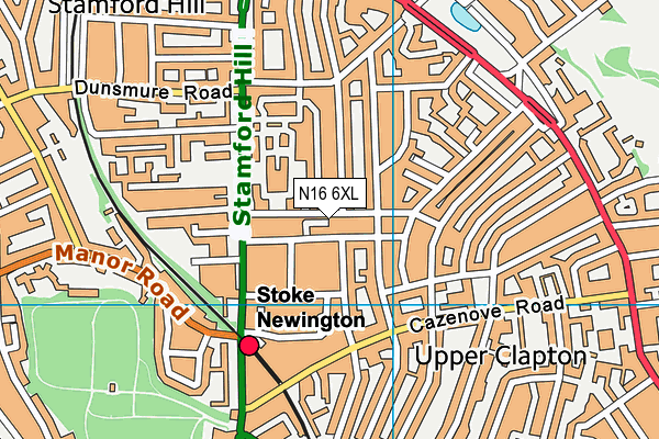 N16 6XL map - OS VectorMap District (Ordnance Survey)