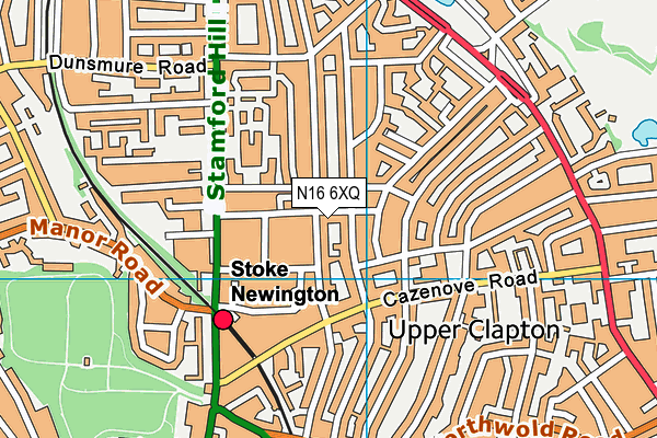 N16 6XQ map - OS VectorMap District (Ordnance Survey)