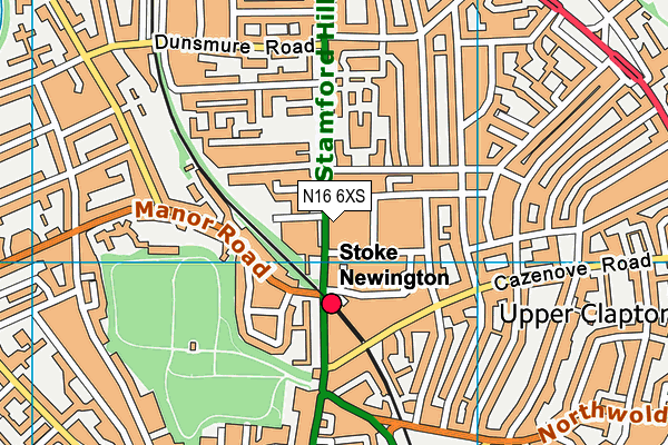 N16 6XS map - OS VectorMap District (Ordnance Survey)