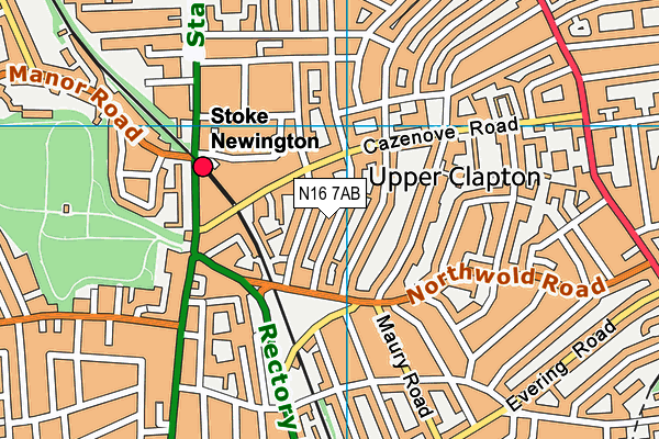 N16 7AB map - OS VectorMap District (Ordnance Survey)