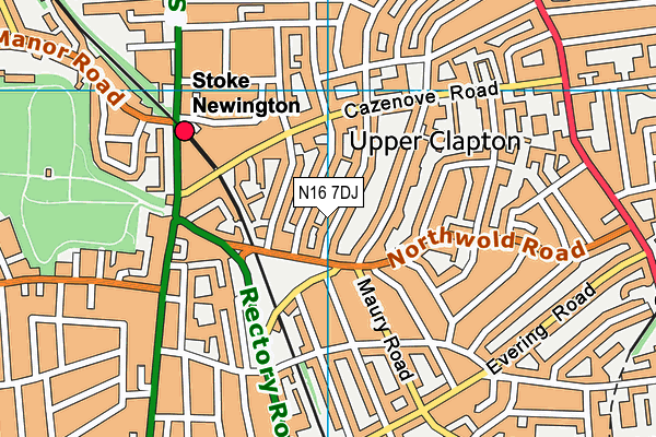 N16 7DJ map - OS VectorMap District (Ordnance Survey)