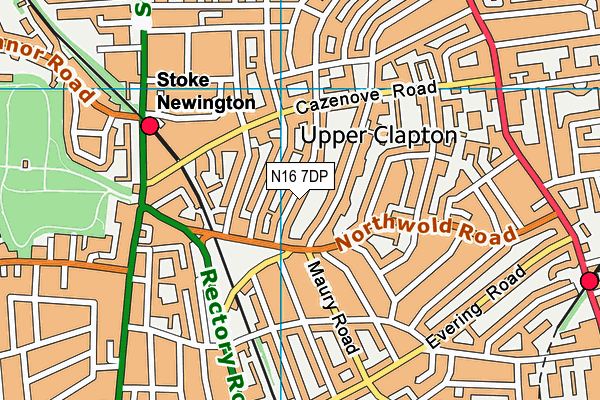 N16 7DP map - OS VectorMap District (Ordnance Survey)