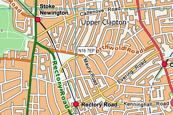 N16 7EP map - OS VectorMap District (Ordnance Survey)