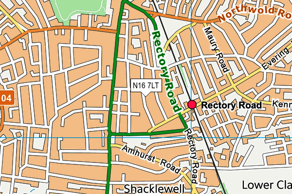 N16 7LT map - OS VectorMap District (Ordnance Survey)