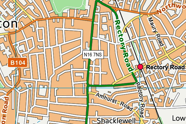 N16 7NS map - OS VectorMap District (Ordnance Survey)