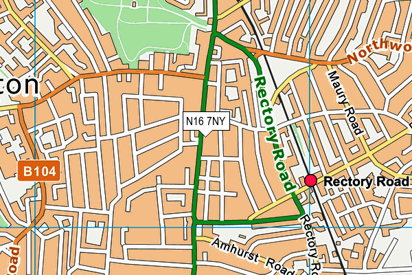 N16 7NY map - OS VectorMap District (Ordnance Survey)