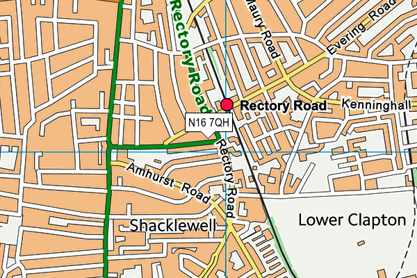 N16 7QH map - OS VectorMap District (Ordnance Survey)