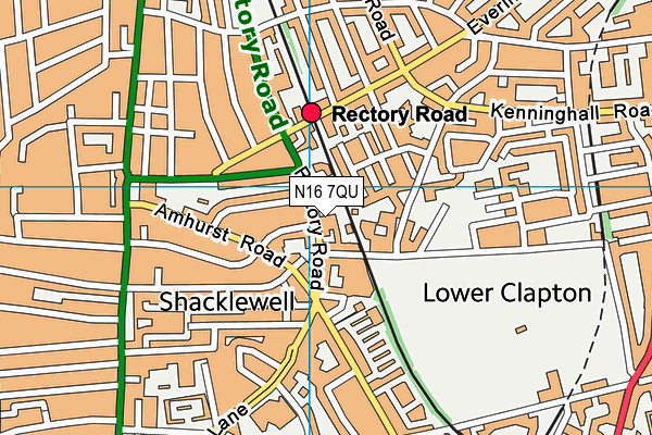 N16 7QU map - OS VectorMap District (Ordnance Survey)