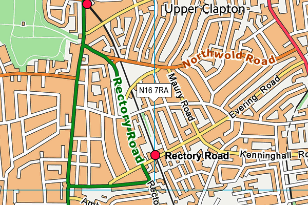 N16 7RA map - OS VectorMap District (Ordnance Survey)
