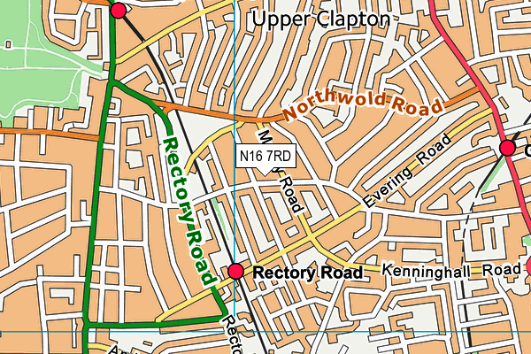 N16 7RD map - OS VectorMap District (Ordnance Survey)