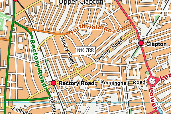 N16 7RR map - OS VectorMap District (Ordnance Survey)