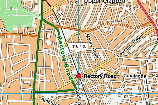 N16 7RU map - OS VectorMap District (Ordnance Survey)