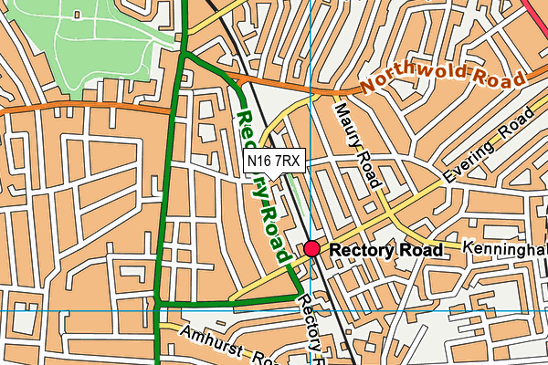 N16 7RX map - OS VectorMap District (Ordnance Survey)