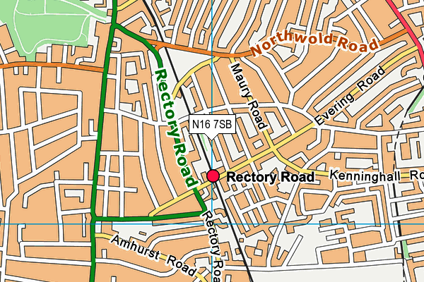 N16 7SB map - OS VectorMap District (Ordnance Survey)