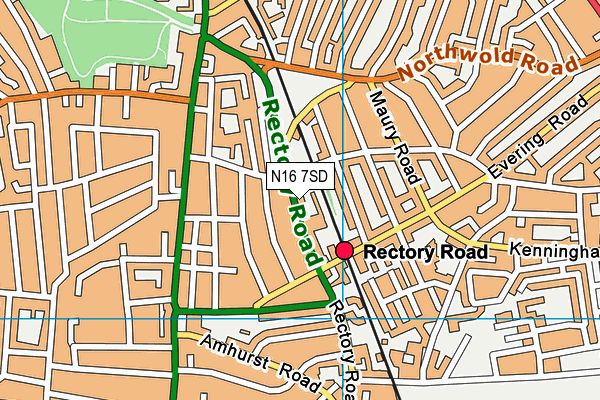 N16 7SD map - OS VectorMap District (Ordnance Survey)