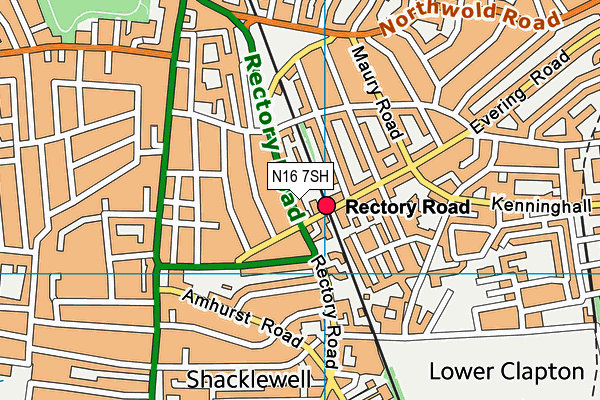 N16 7SH map - OS VectorMap District (Ordnance Survey)