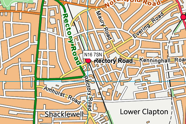 N16 7SN map - OS VectorMap District (Ordnance Survey)