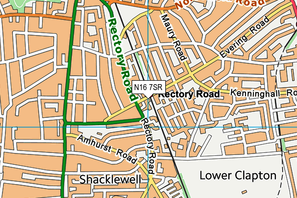 N16 7SR map - OS VectorMap District (Ordnance Survey)