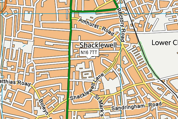 N16 7TT map - OS VectorMap District (Ordnance Survey)