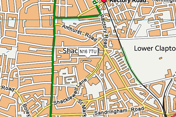 N16 7TU map - OS VectorMap District (Ordnance Survey)