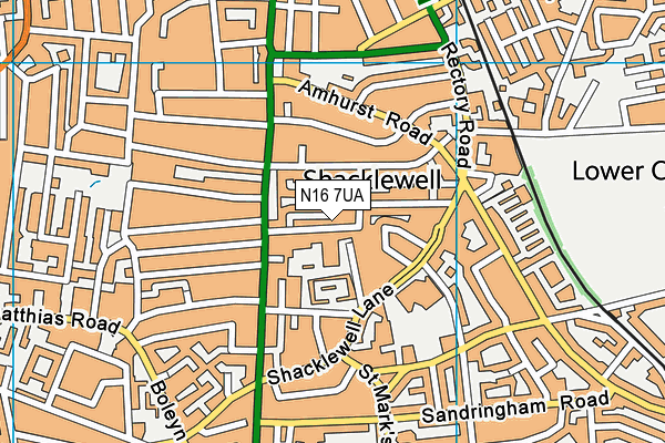 N16 7UA map - OS VectorMap District (Ordnance Survey)