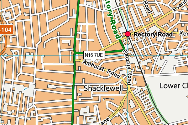 N16 7UE map - OS VectorMap District (Ordnance Survey)