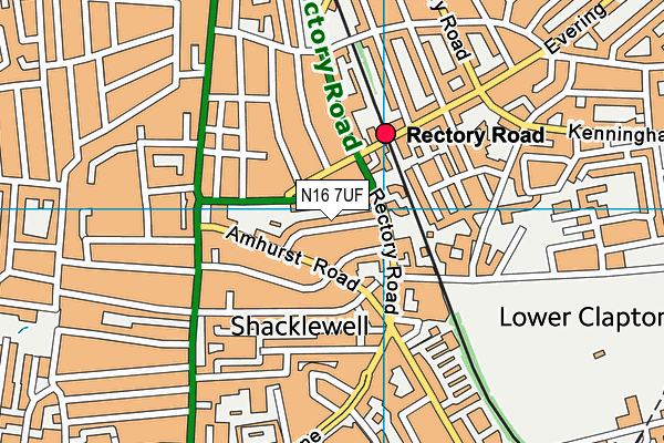 N16 7UF map - OS VectorMap District (Ordnance Survey)