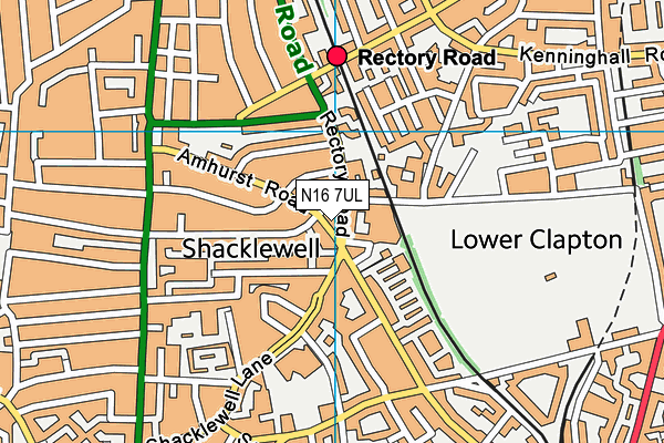 N16 7UL map - OS VectorMap District (Ordnance Survey)