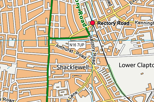 N16 7UP map - OS VectorMap District (Ordnance Survey)