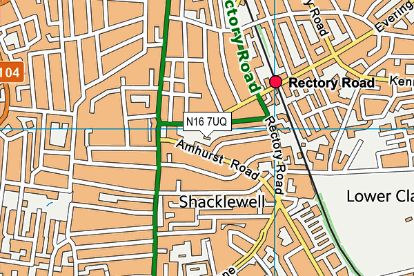 N16 7UQ map - OS VectorMap District (Ordnance Survey)