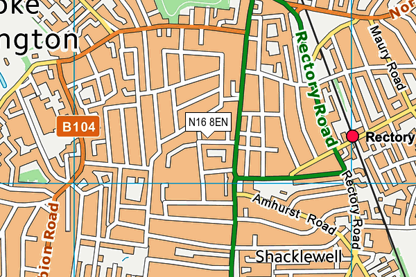 N16 8EN map - OS VectorMap District (Ordnance Survey)