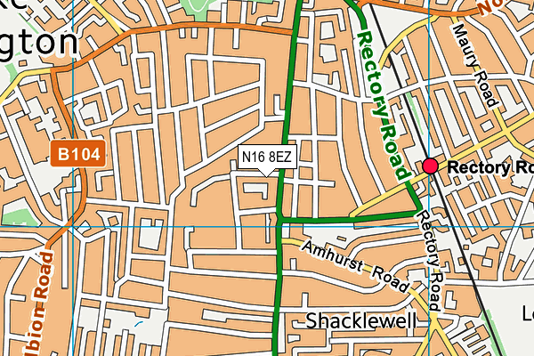 N16 8EZ map - OS VectorMap District (Ordnance Survey)