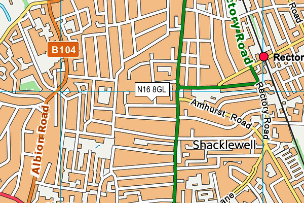 N16 8GL map - OS VectorMap District (Ordnance Survey)