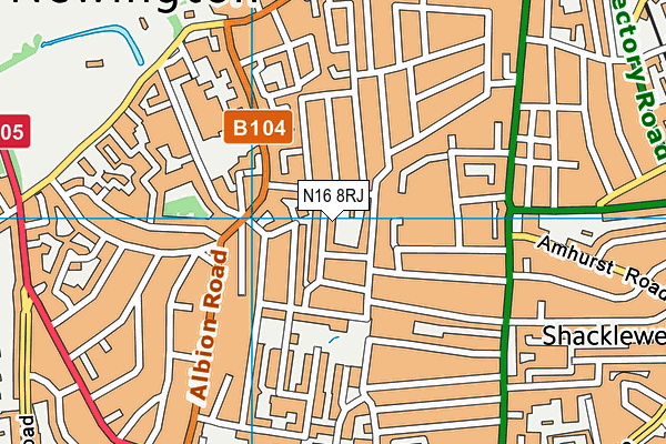 N16 8RJ map - OS VectorMap District (Ordnance Survey)