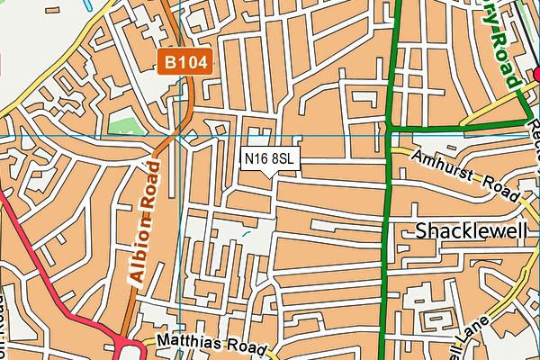 N16 8SL map - OS VectorMap District (Ordnance Survey)