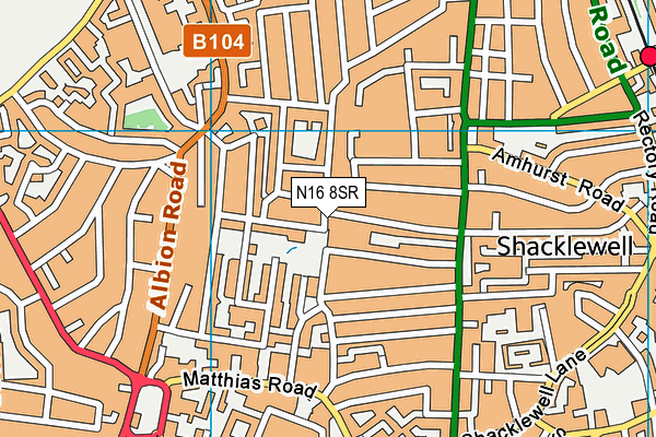 N16 8SR map - OS VectorMap District (Ordnance Survey)
